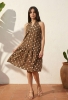 Picture of Brown Polka Dot Drop Waist Dress