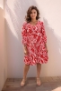 Picture of Red Leaf Print Tunic Dress