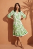 Picture of Terra Bloom Green Ruffle Midi Dress
