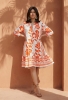 Picture of Sun-Kissed Tangerine Foulard Print Dress