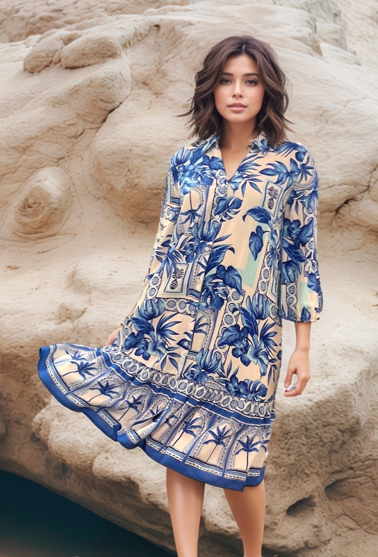 Picture of Coastal Indigo Paradise Dress