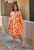 Picture of Sunset Tropical Bloom Border Print Dress
